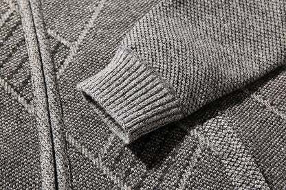 Chevron Rib Zip Cardigan