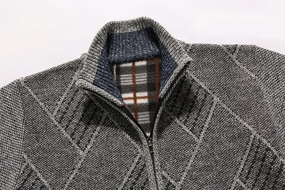 Chevron Rib Zip Cardigan