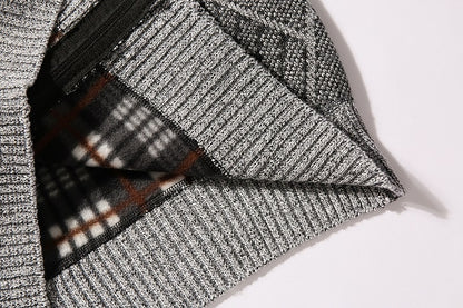 Chevron Rib Zip Cardigan