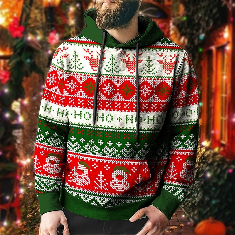 Ho Ho Ho Reindeer Fair Isle Hoodie