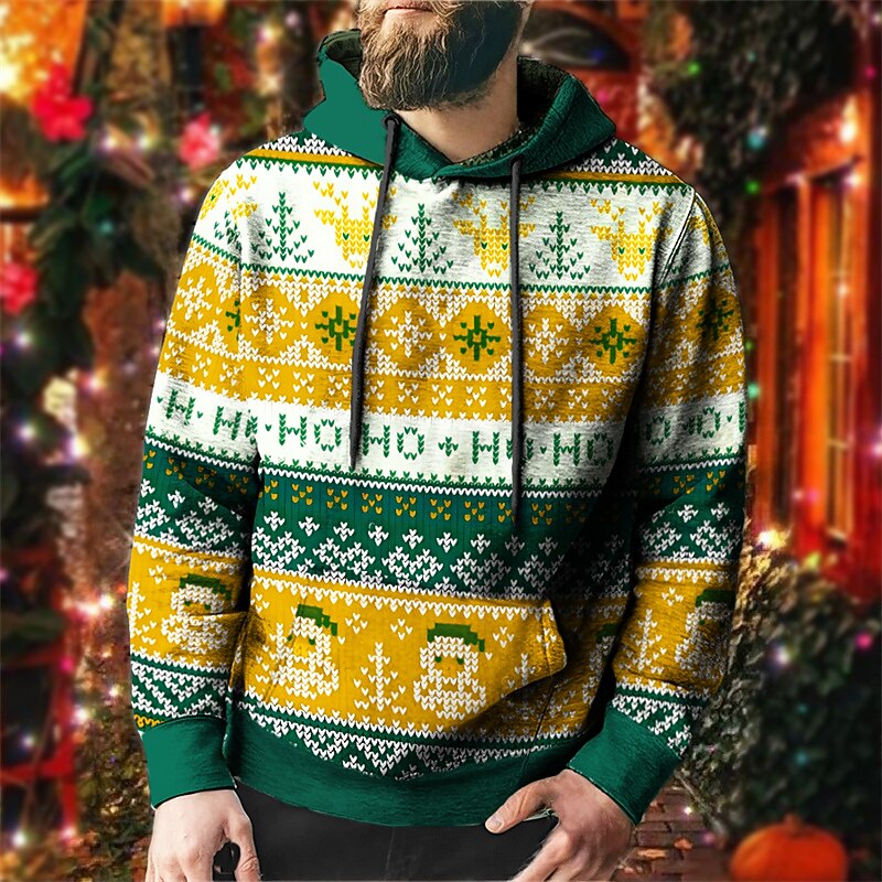 Ho Ho Ho Reindeer Fair Isle Hoodie