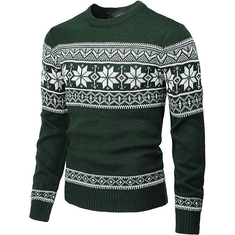 Geometric Snowflake Band Sweater
