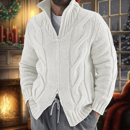 Oversized Cable Zip Cardigan