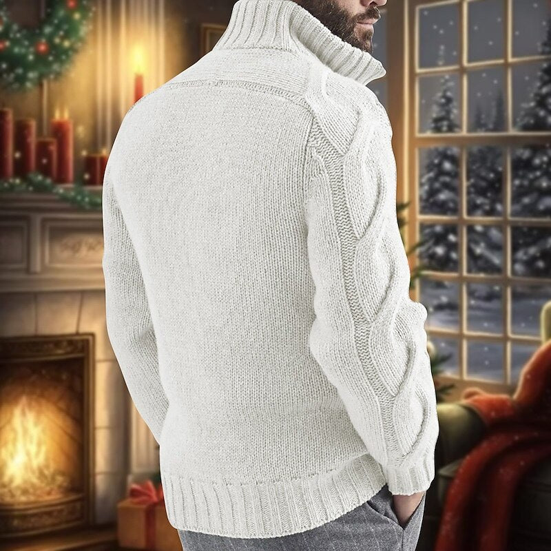 Oversized Cable Zip Cardigan