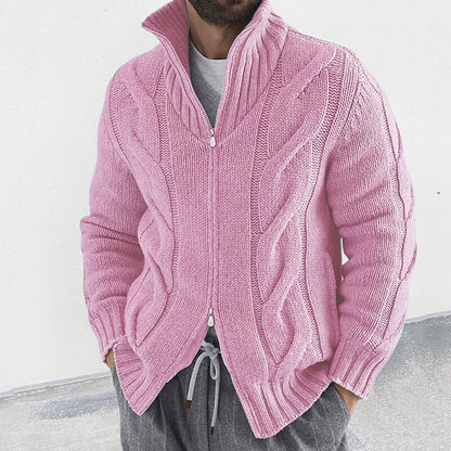 Oversized Cable Zip Cardigan