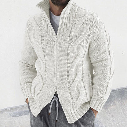 Oversized Cable Zip Cardigan