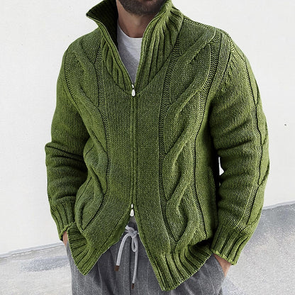 Oversized Cable Zip Cardigan
