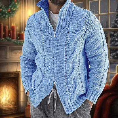 Oversized Cable Zip Cardigan