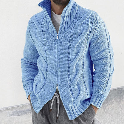 Oversized Cable Zip Cardigan