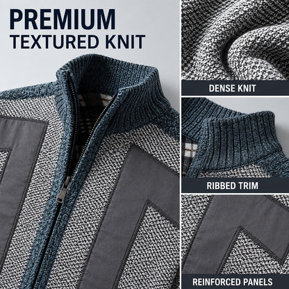 Angular Panel Zip Cardigan