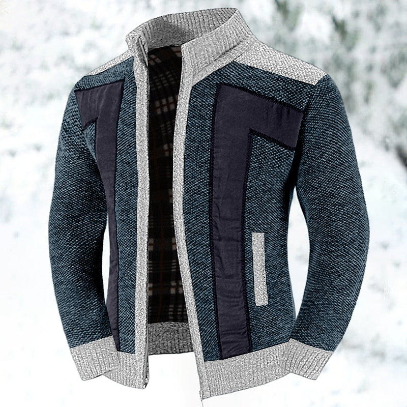 Angular Panel Zip Cardigan