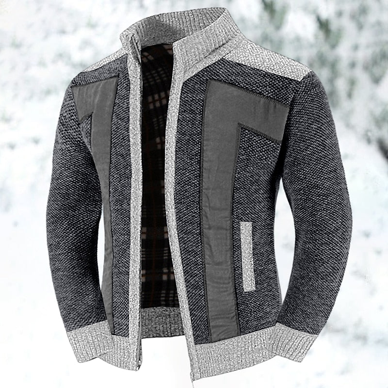 Angular Panel Zip Cardigan