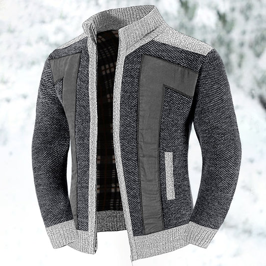 Angular Panel Zip Cardigan