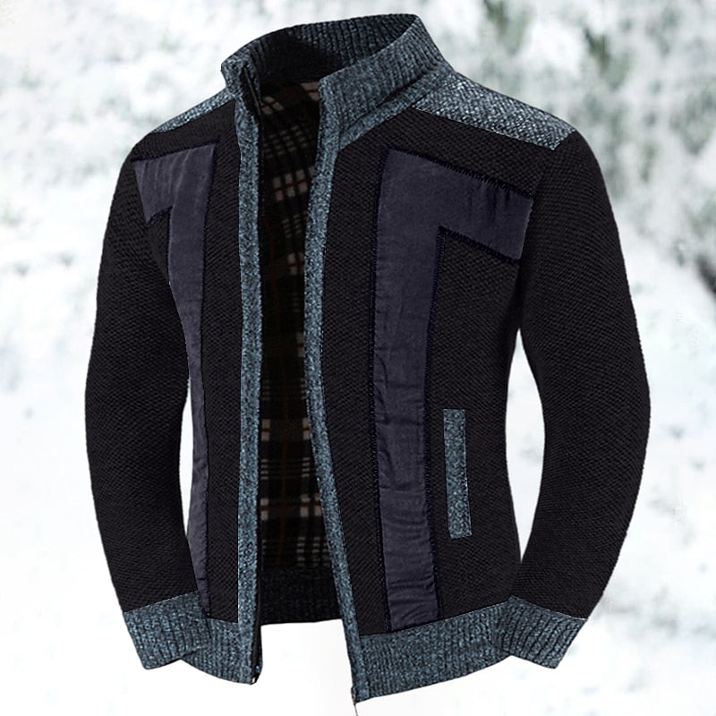 Angular Panel Zip Cardigan