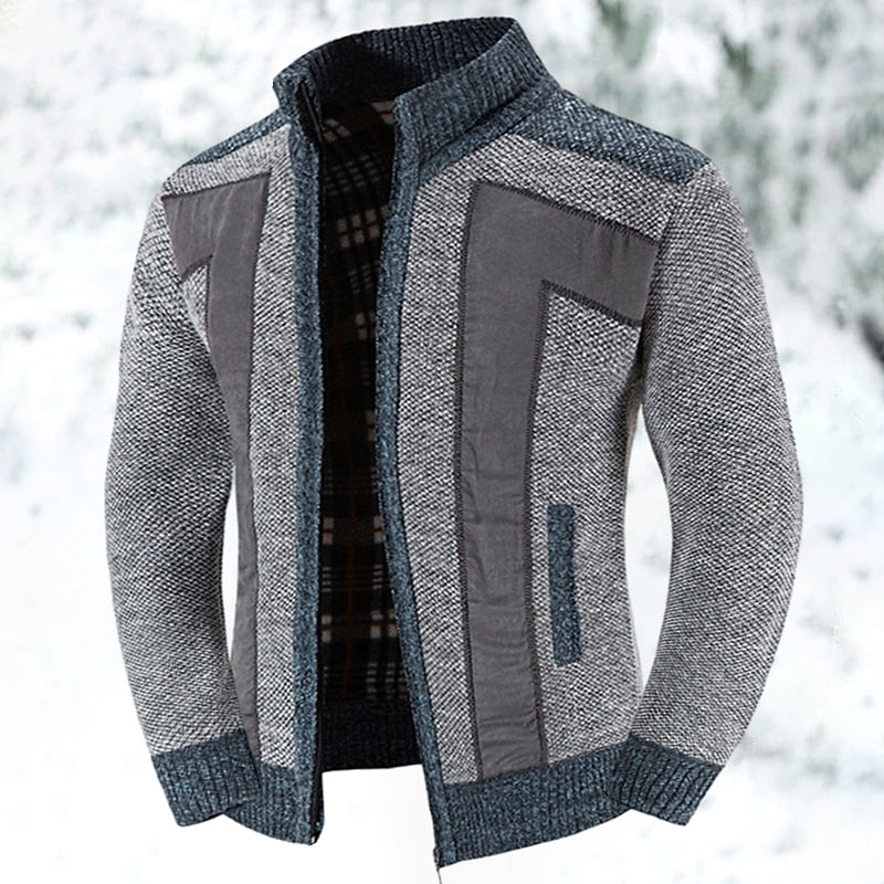Angular Panel Zip Cardigan