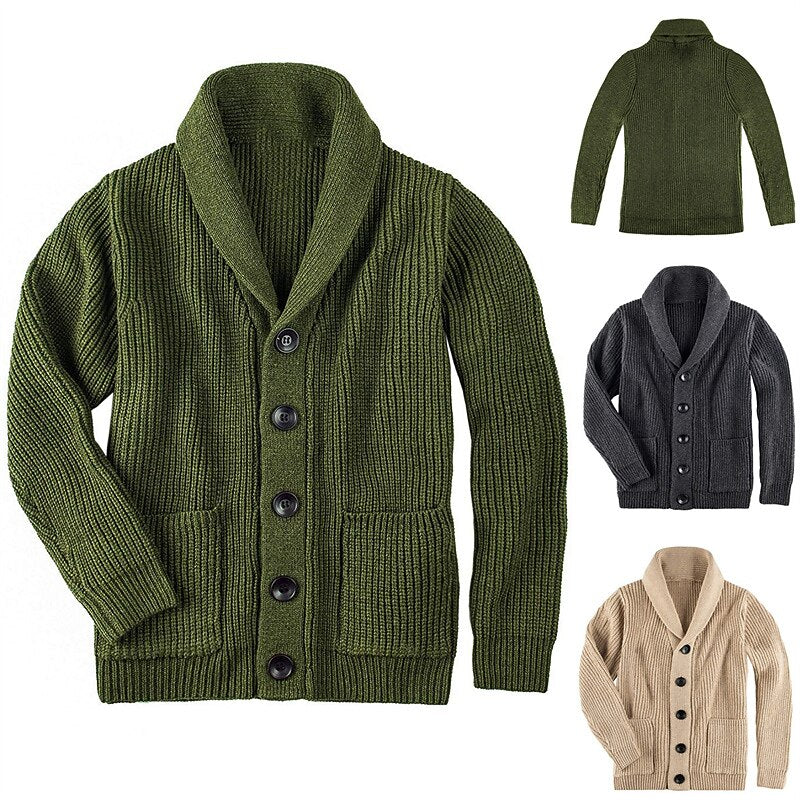 Chunky Shawl Button Cardigan