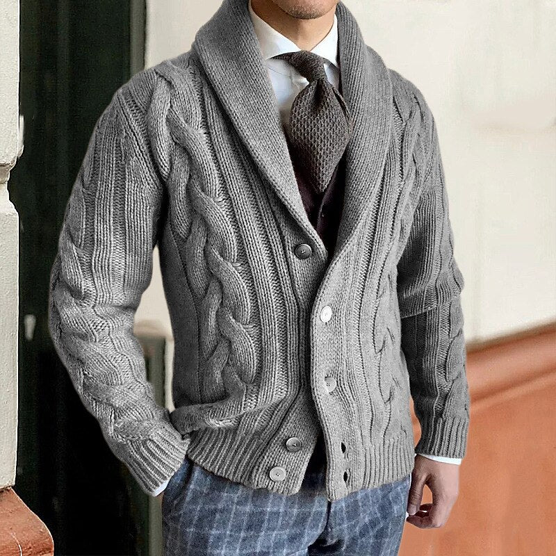 Braided Shawl Pocket Cardigan