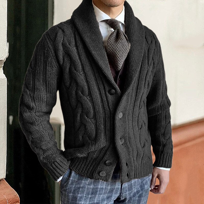 Braided Shawl Pocket Cardigan
