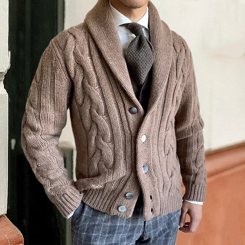 Braided Shawl Pocket Cardigan