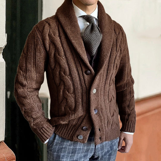 Braided Shawl Pocket Cardigan