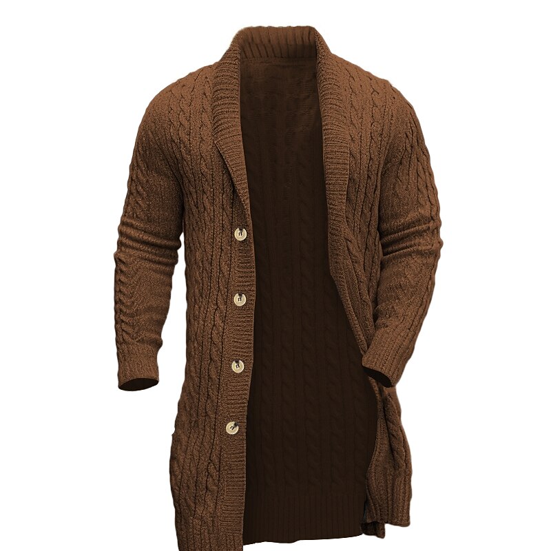 Drop-Shoulder Shawl-Collar Cardigan