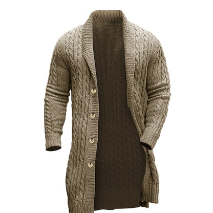 Drop-Shoulder Shawl-Collar Cardigan
