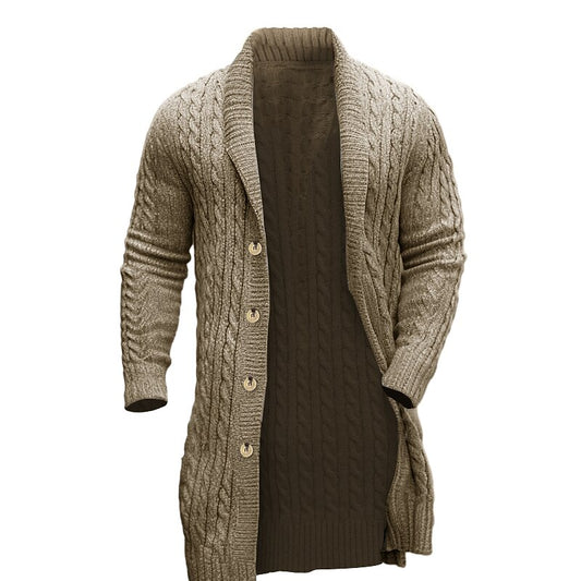 Drop-Shoulder Shawl-Collar Cardigan