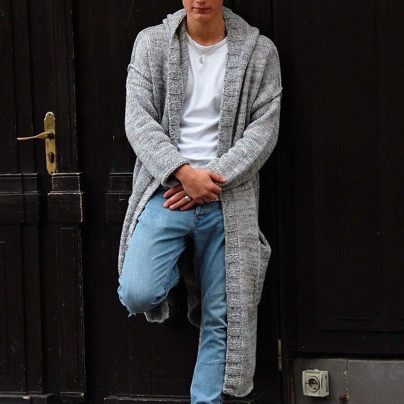 Longline Hooded Pocket Cardigan