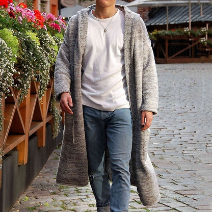 Longline Hooded Pocket Cardigan