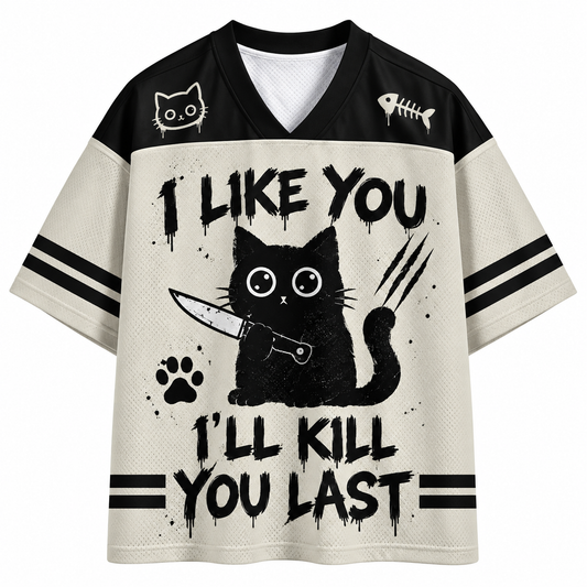 Men's Killer Cat Quote Print Short Sleeve Funny Jersey T-Shirt
