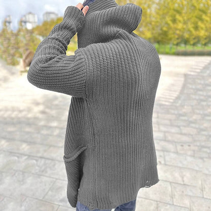 Ribbed Hooded Pocket Cardigan