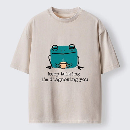 Japanese Style Coffee Frog Washed T-Shirt
