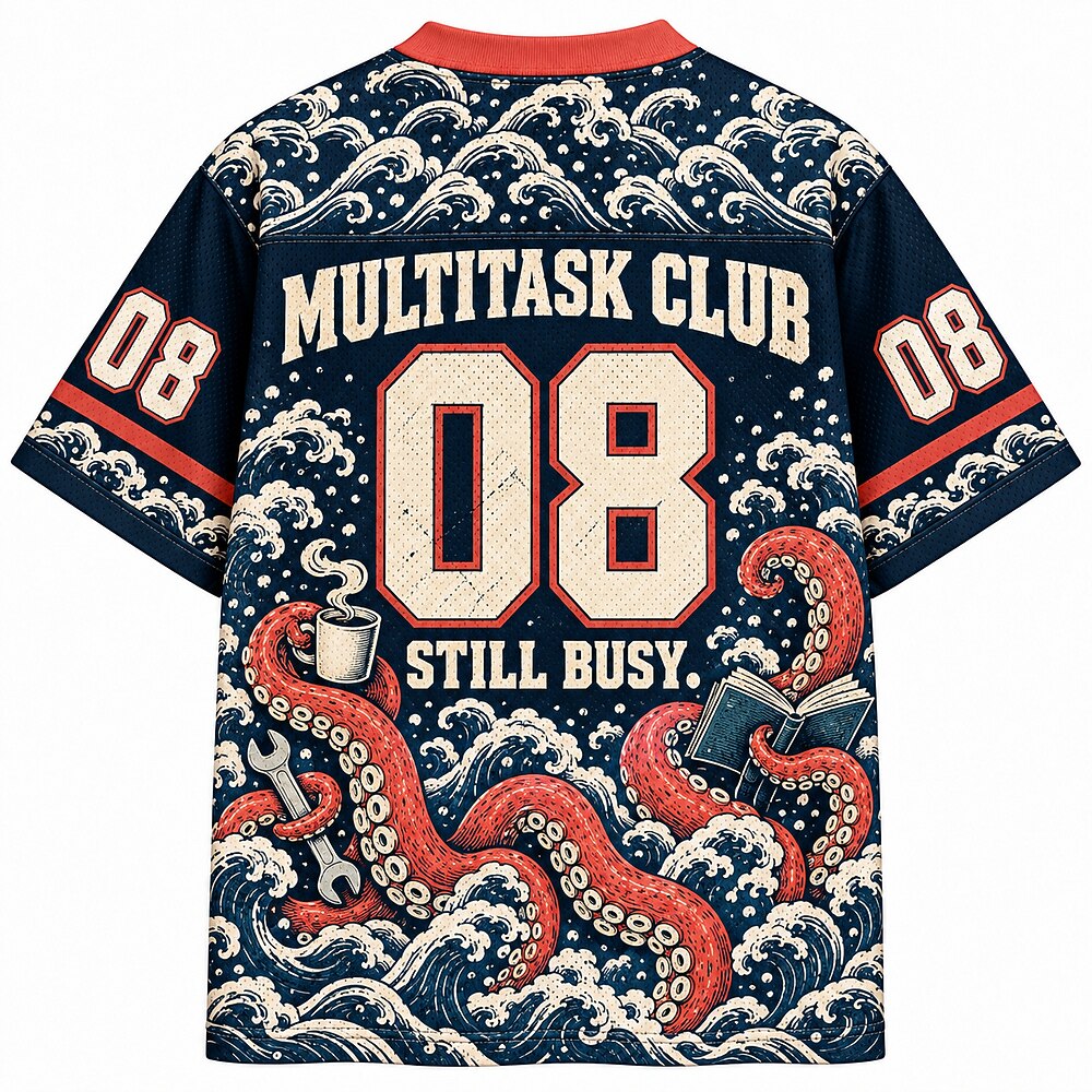 Many Arms Zero Patience Octopus Number 08 Mesh Jersey