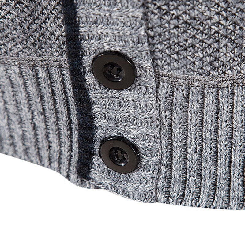 Plaid-Lined Welt Pocket Cardigan