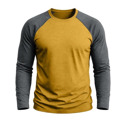 Contrast Raglan Henley Long Sleeve T-Shirt