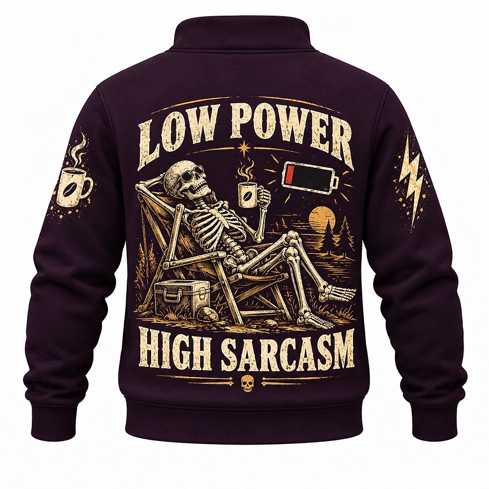 Running on Bad Decisions Skeleton Half-Zip Sweatshirt