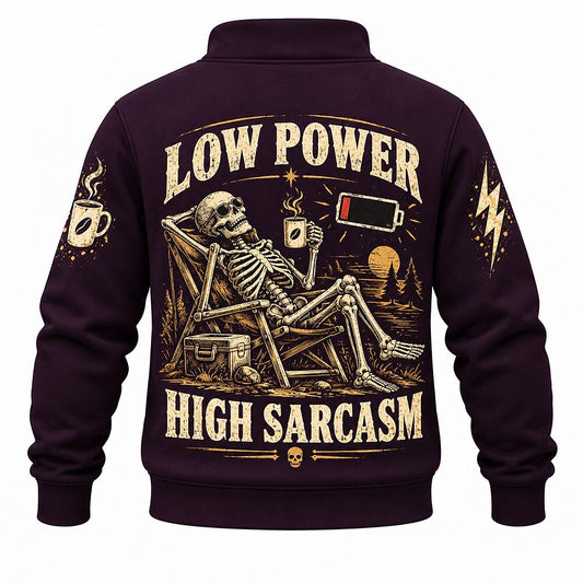Running on Bad Decisions Skeleton Half-Zip Sweatshirt