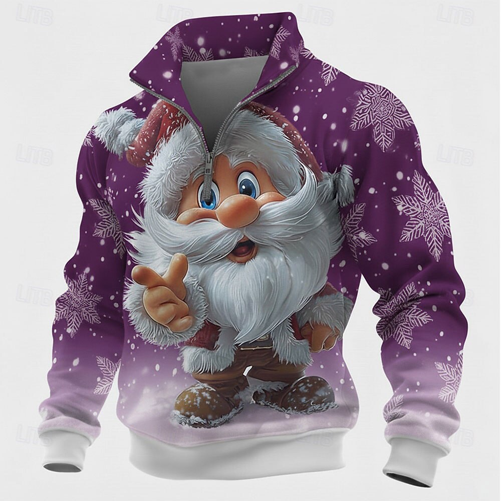 Cheeky Santa Half-Zip Sweatshirt