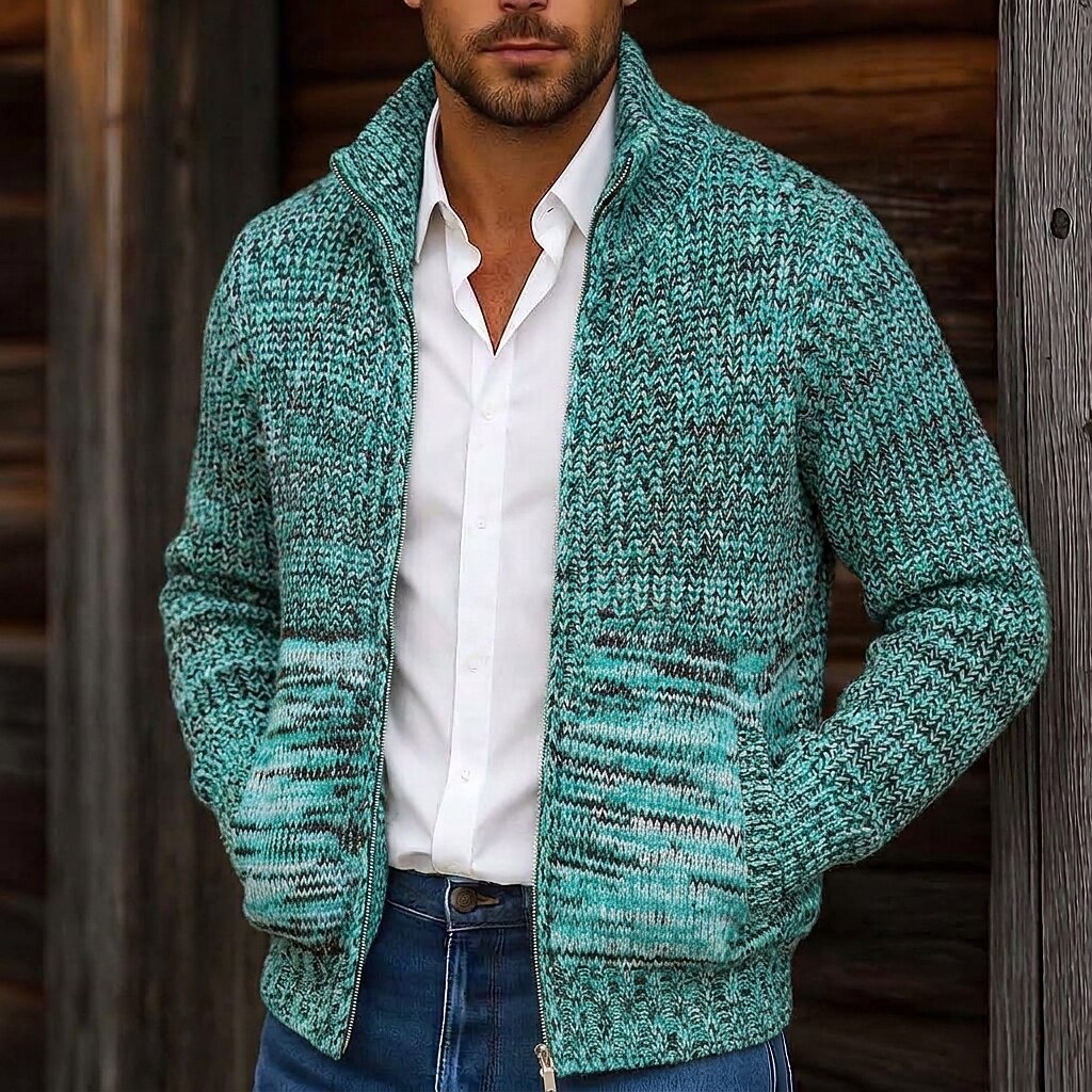 Marled Zip-Up Cardigan