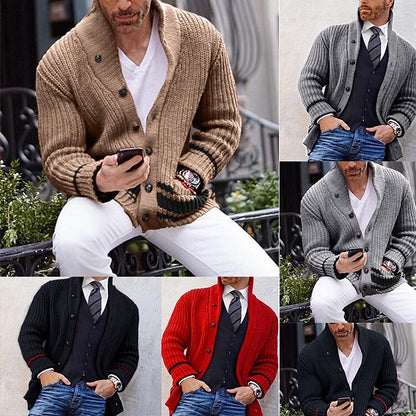 Contrast Pocket V-Neck Cardigan