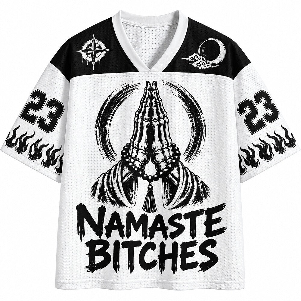 Men's Number Text Graphic V-Neck Sports Jersey