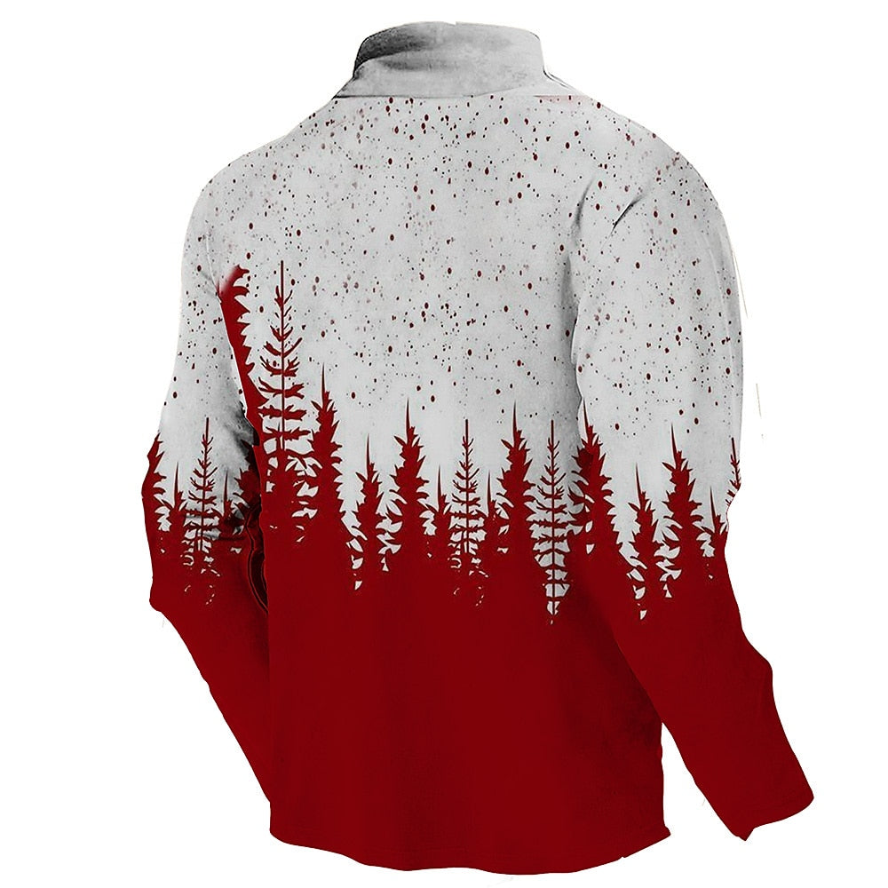 Reindeer Pine Border Half-Zip Sweatshirt