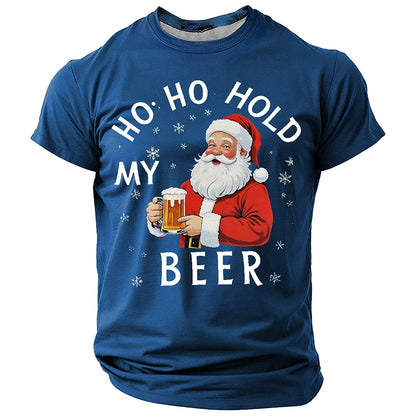 Ho Ho Hold My Beer Santa T-Shirt