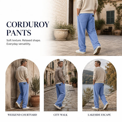 Wide Rib Drawstring Corduroy Pants