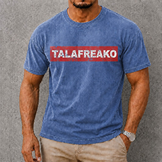 Men's Talafreako Logo Print Short Sleeve Streetwear T-Shirt