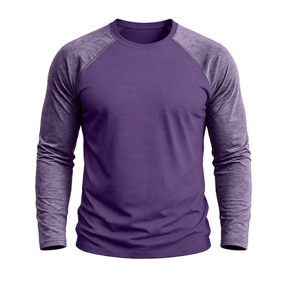 Contrast Raglan Henley Long Sleeve T-Shirt