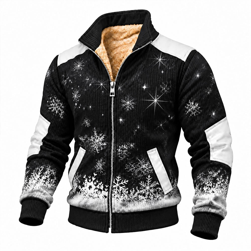Starlit Snowflake Forest Zip-Up Sweatshirt