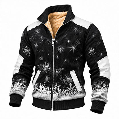 Starlit Snowflake Forest Zip-Up Sweatshirt