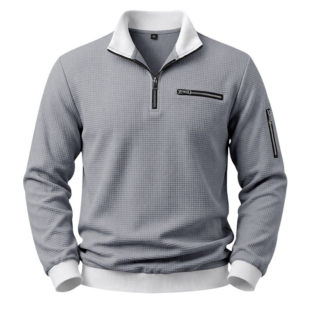 Utility Zip Pocket Waffle Polo