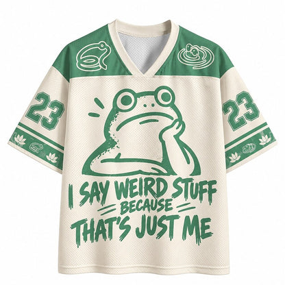 Men's Frog Number Text Graphic V-Neck Sports Jersey